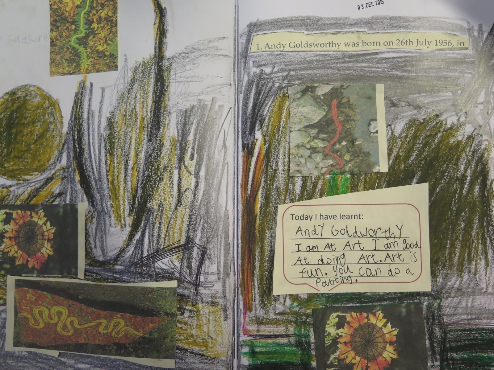 Gomersal Primary School Art Year 2 Sketchbook pages
