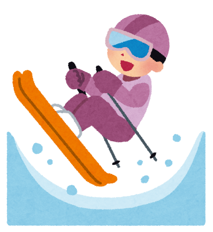 無料イラスト かわいいフリー素材集 冬季オリンピックのイラスト スキーハーフパイプ