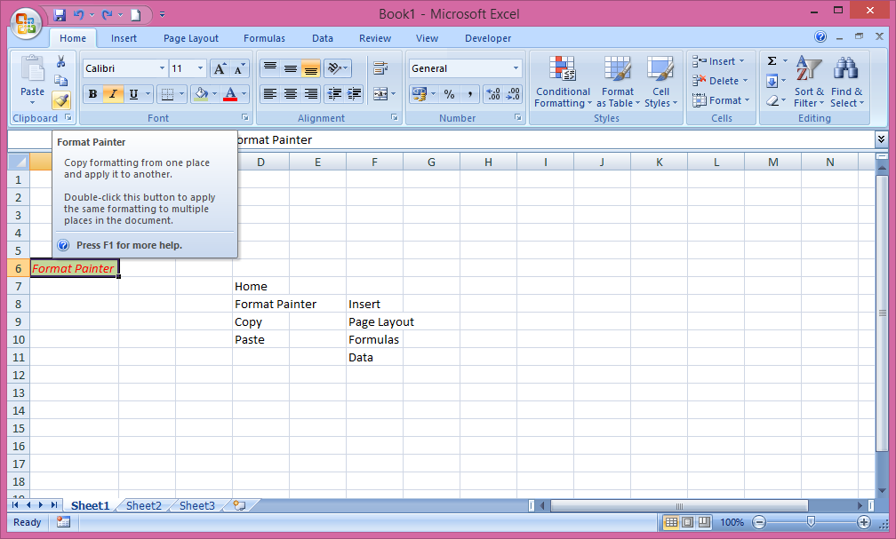 Format Multiple Cells at Once/ Format Painter Multiple Cells Excel