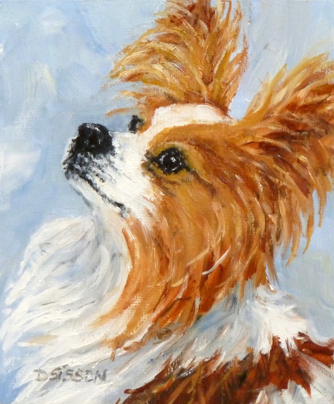 Daily Painting Projects: Papillon Portrait Oil Painting ...
