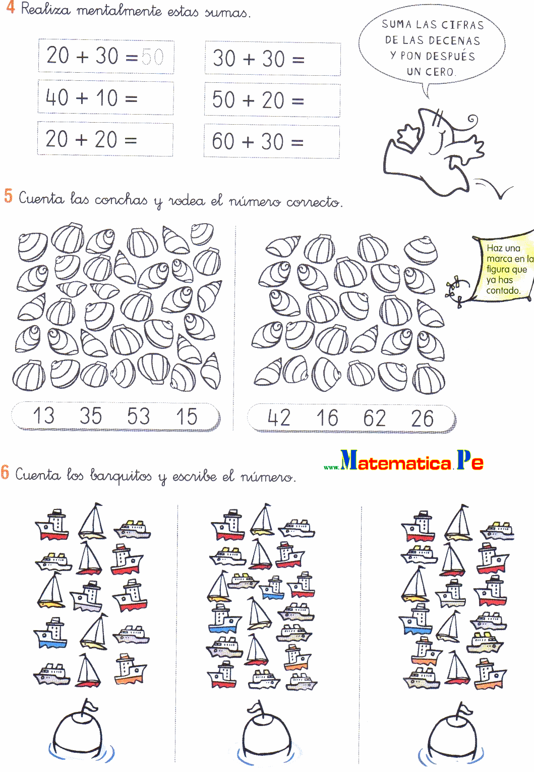 100 EJERCICIOS DE MATEMÁTICAS DE PRIMERO DE PRIMARIA CON SOLUCIONES EN