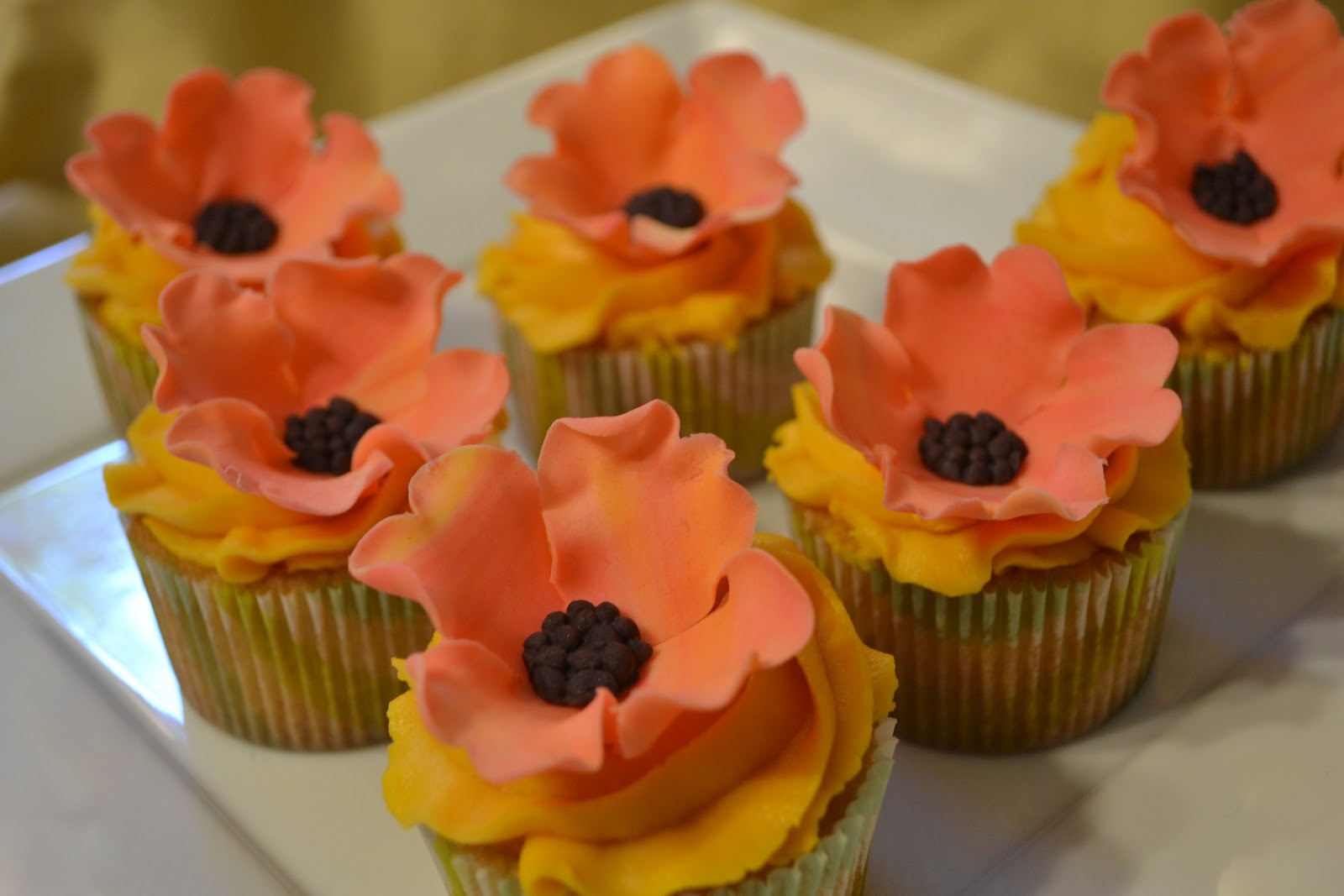 Cakes by Lala Pretty gumpaste flowers cupcakes