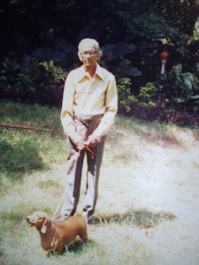 My late dad with "I.N.K.C" prize winning dachshund "Lucky" in the 1980's.