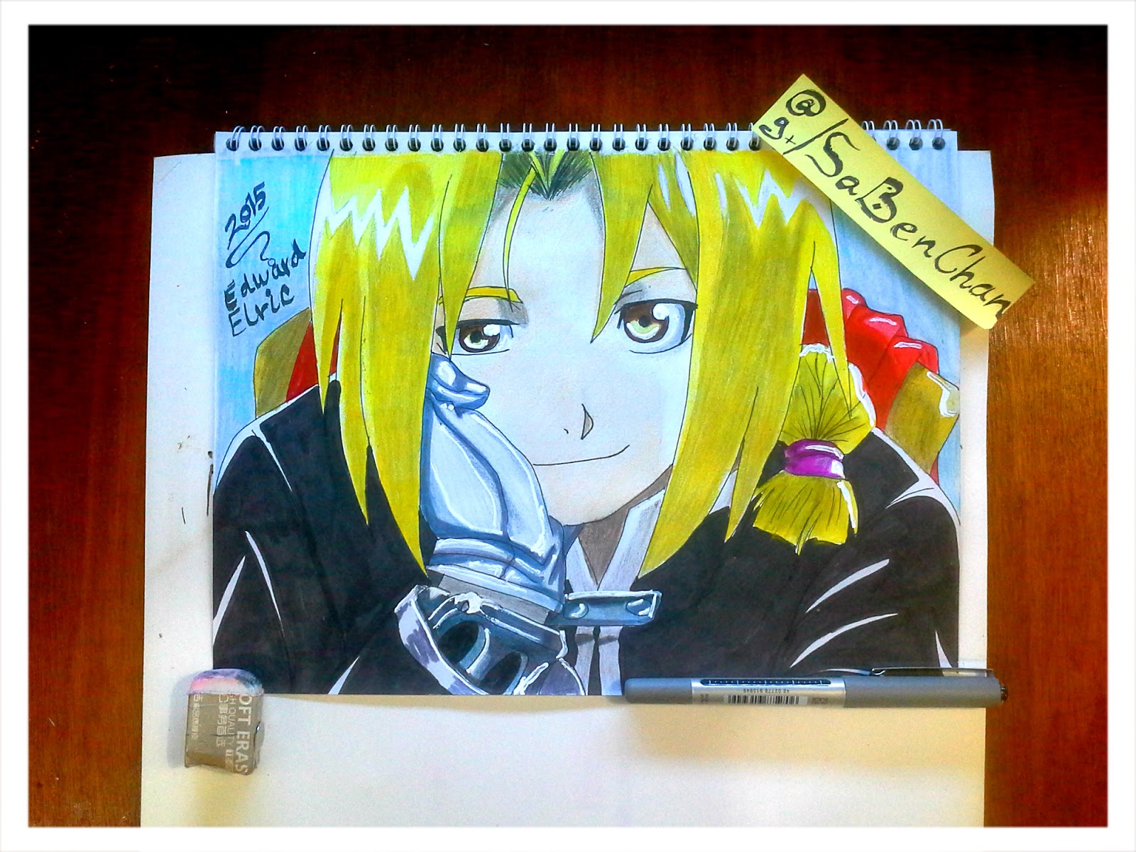 Sa Ben Chan My Drawing 25 Edward Elric Fullmetal Alchemist رسم ادوارد الريك