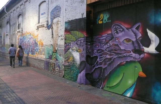 graffiti street art in bellavista, santiago de chile