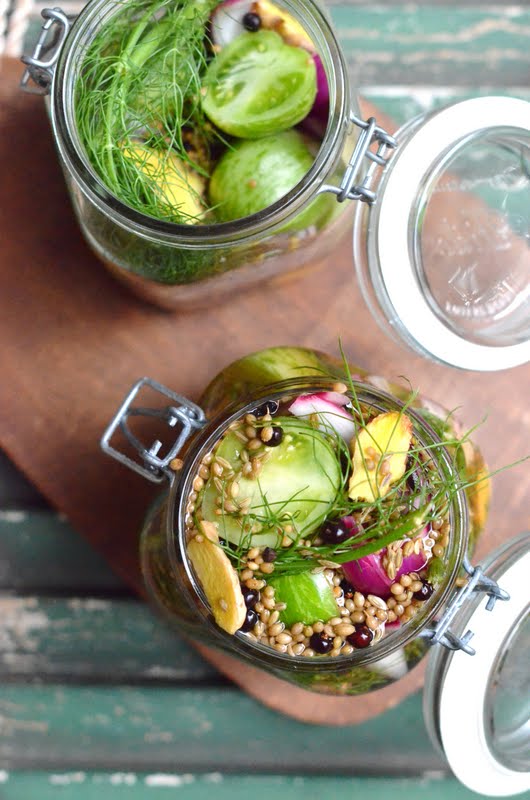 Red Wine Vinegar Heirloom Green Tomato Pickles