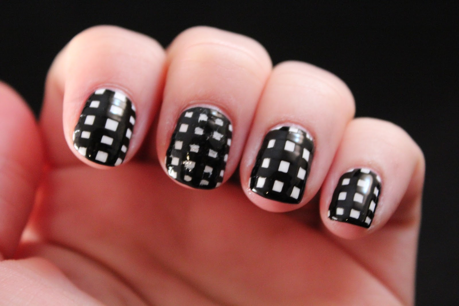 Glimpses of the Moon Tuesday Tutorial Checkered Nails Two Ways