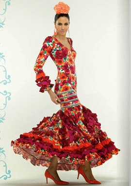 Traje de flamenca flores El Corte Inglés 2014 traje de flamenca flores El Corte Inglés 2014