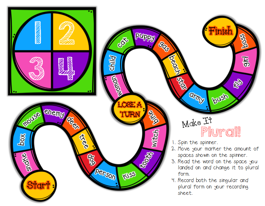 Classroom Freebies: "Make It Plural!" {A board game for practicing
