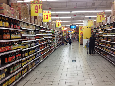 Soy sauce store aisles in Shanghai, China