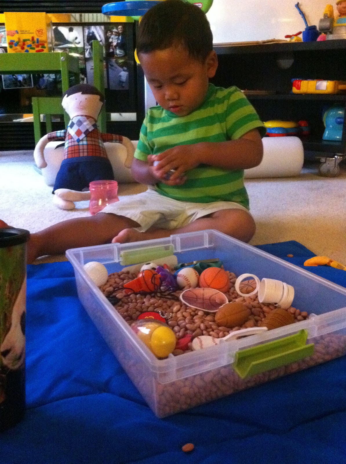 dibble dabble... Sensory Bins Sports & Bugs