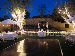 Wedding Flower | Wedding Candles | Wedding Decorating: Backyard Wedding