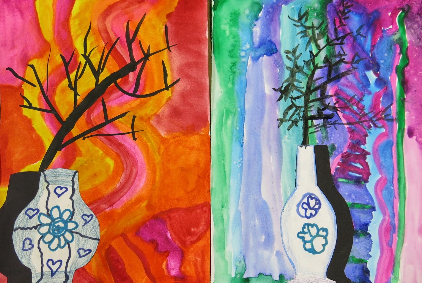 Cassie Stephens In the Art Room Ming Vase Still Life with Third Grade