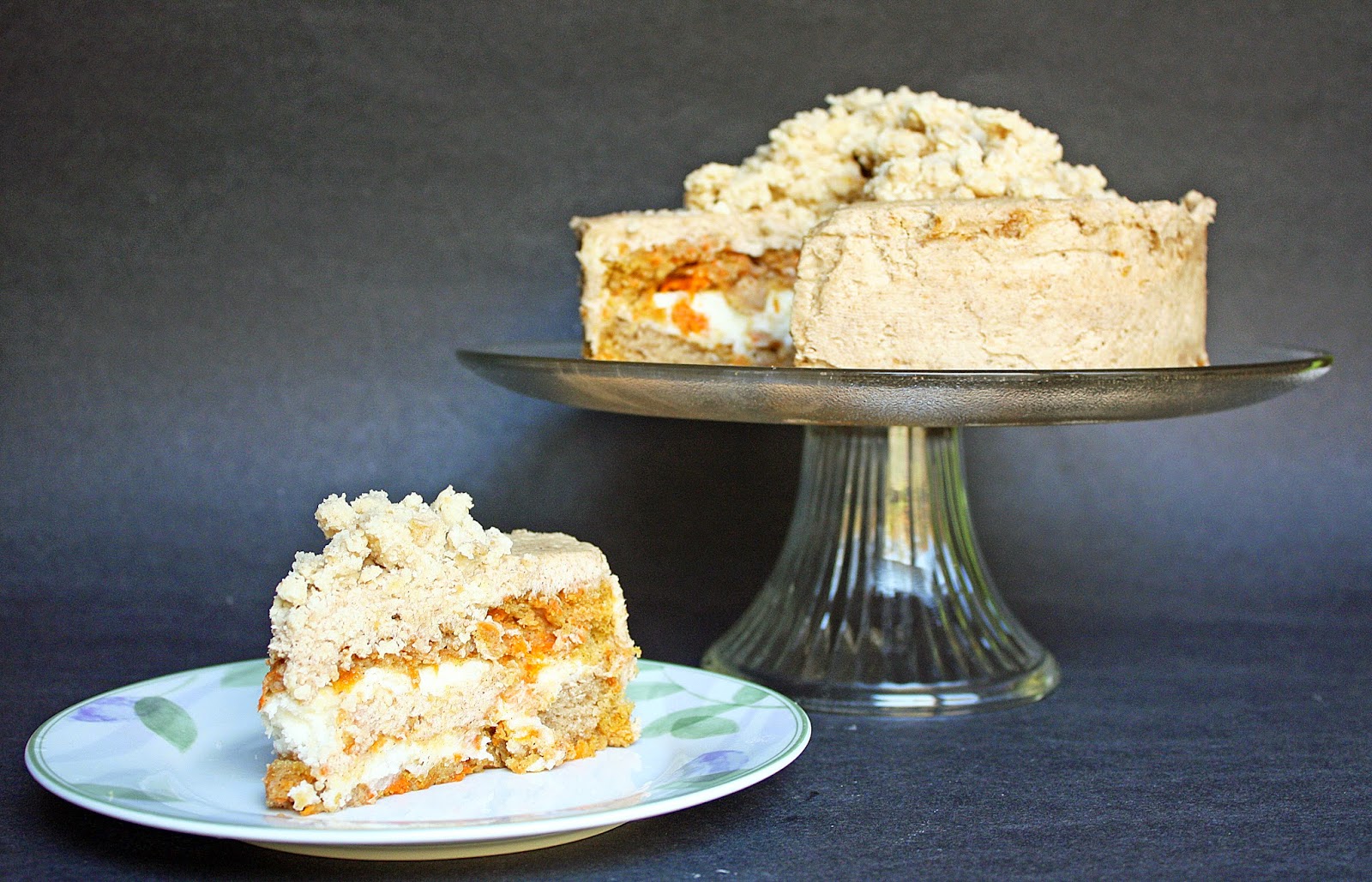 Momofukuinspired vegan carrot layer cake with liquid cheesecake