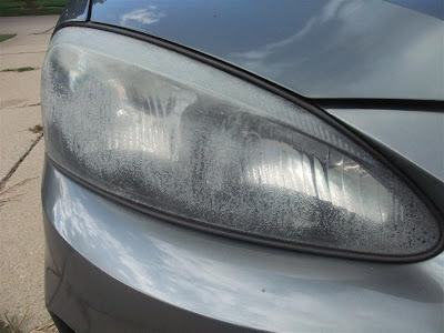 clean fogged headlights, car, pontiac, plastic, peeling
