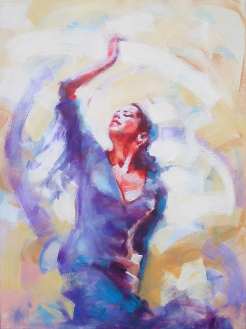 Renata Domagalska pinturas mulheres impressionistas dança flamenco