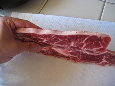 Thin Slices of Flanken Beef Short Ribs