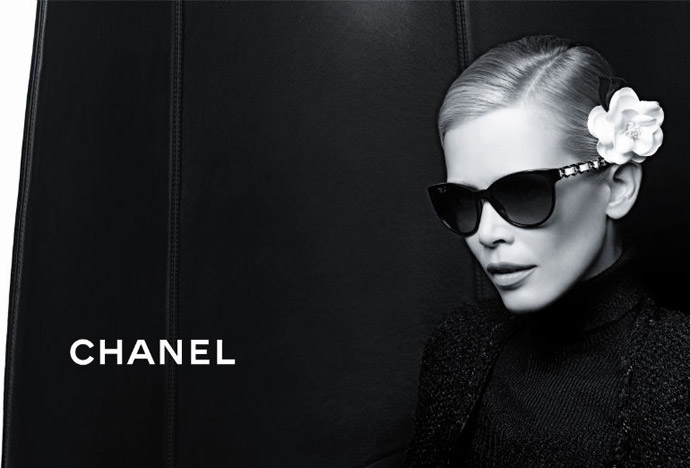 Chanel Green, Pattern Print Interlocking CC Logo Oversize Sunglasses
