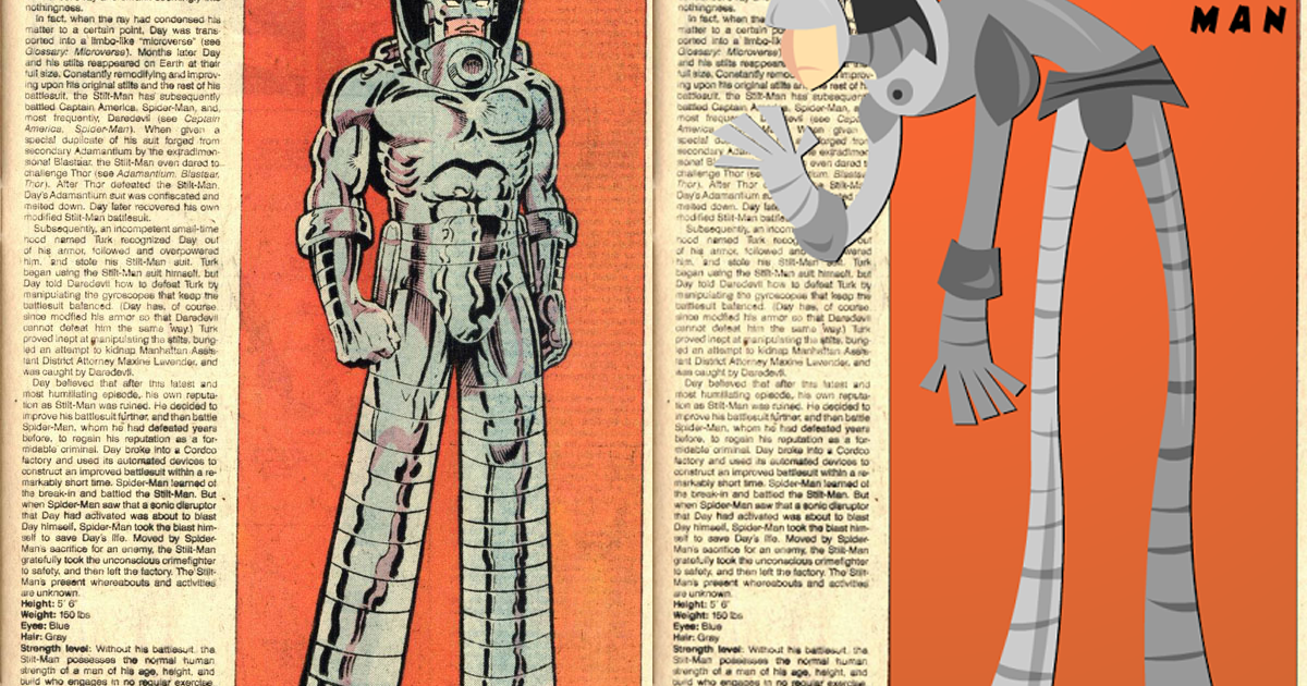 The Official Handbook to the Marvel Universe REDUX Edition STILT MAN