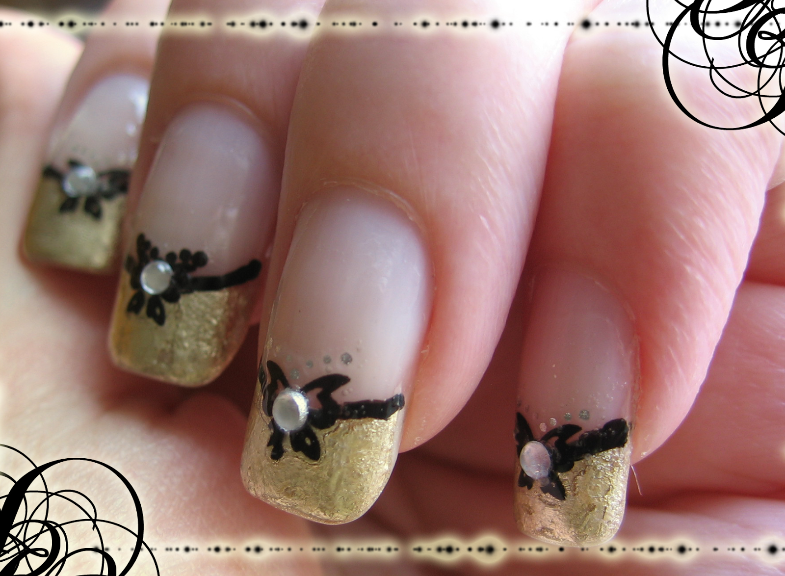 Secretly in love with nail polishes Golden french foil