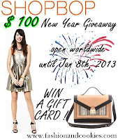 Shopbop $100 New Year giveaway on Fashion and Cookies