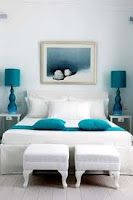 Teal and White Bedding