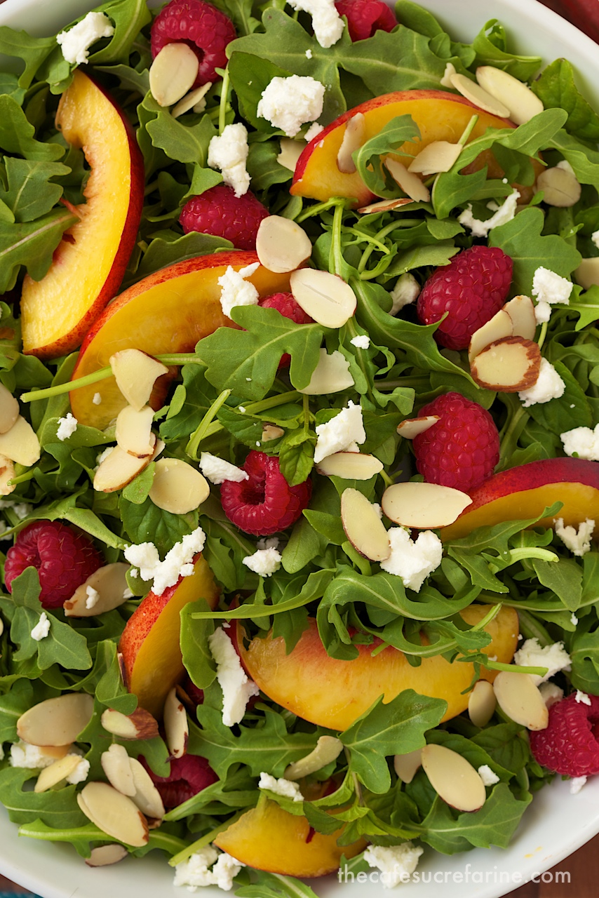 Raspberry Arugula Salad with Nectarines and Goat Cheese The Café
