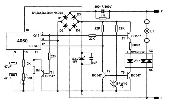 Automatic Lamp Control With Light Sensitive Switch