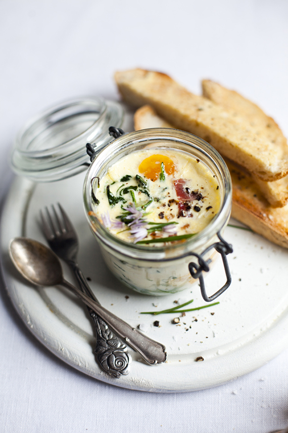 Baked eggs with spinach and ham recipe by Donal Skehan