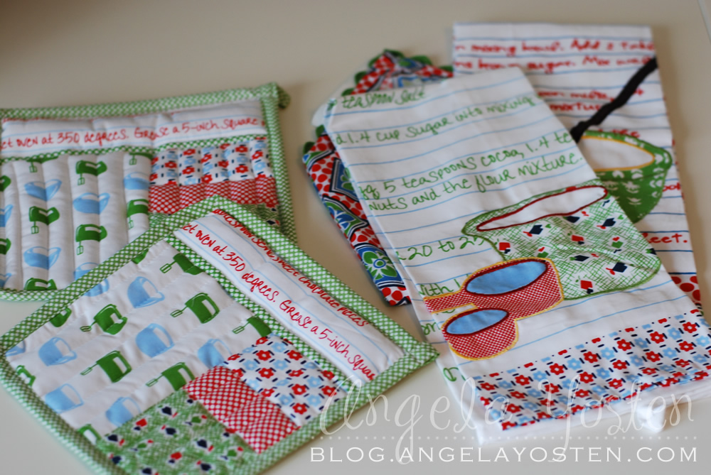 Angela Yosten Tutorial Retro Pot Holder & Towel Set