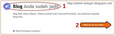 Cara Buat Blog di Blogger - Blogspot - admin-belajar.blogspot.com