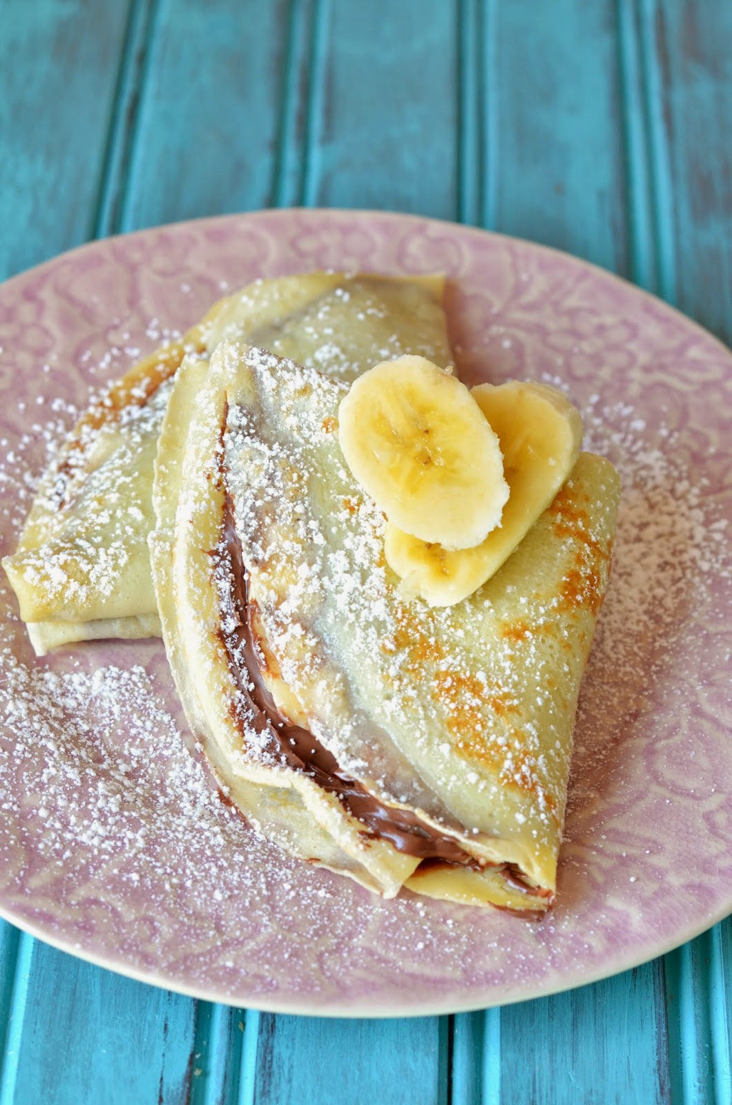 The Savvy Kitchen Crepes with Chocolate Hazelnut Spread and Bananas