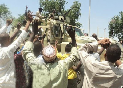 Photos: Nigerian troops celebrate after killing hundreds of Boko Haram men in Konduga