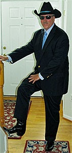 roper boots with suit