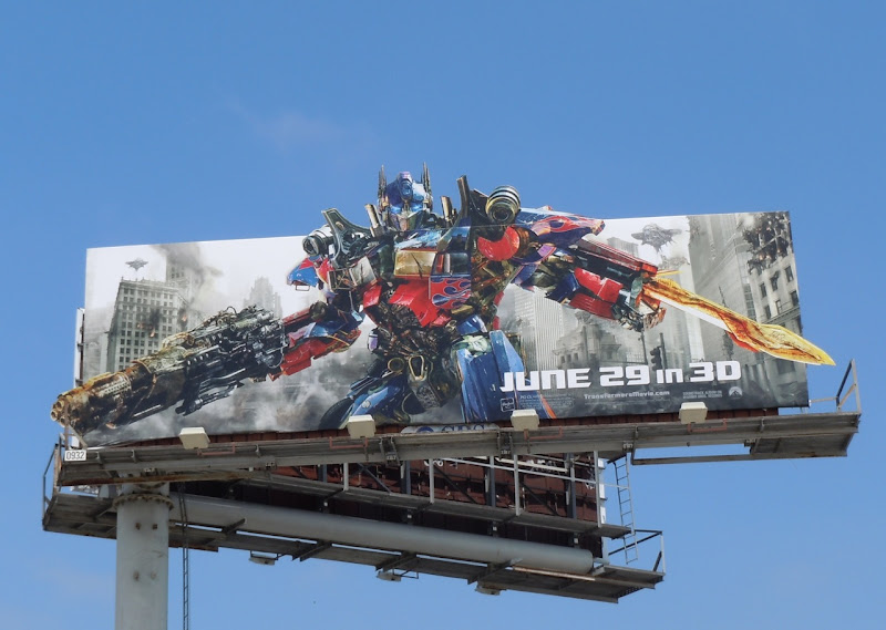 Optimus Prime Transformers 3 movie billboard