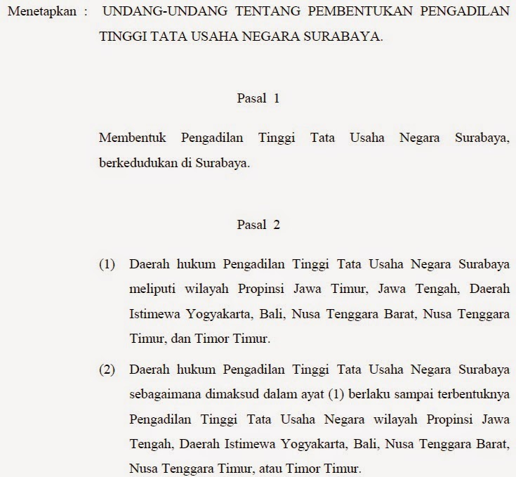 Uu No 1 Tahun 1993 Tentang Pembentukan Pengadilan Tinggi Tun Surabaya Rumah Peraturan