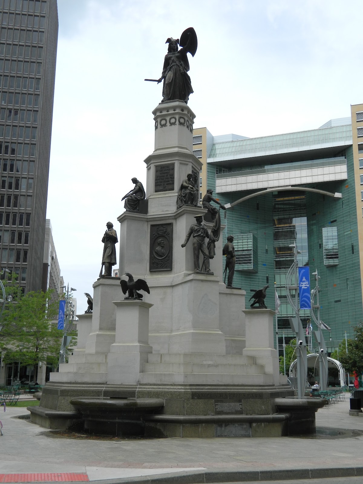 Running to 50 Statues of Downtown Detroit