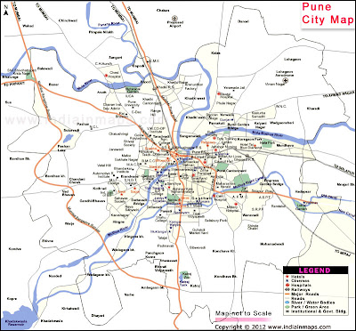 Pune City Road Map India In Maps: Pune City Map