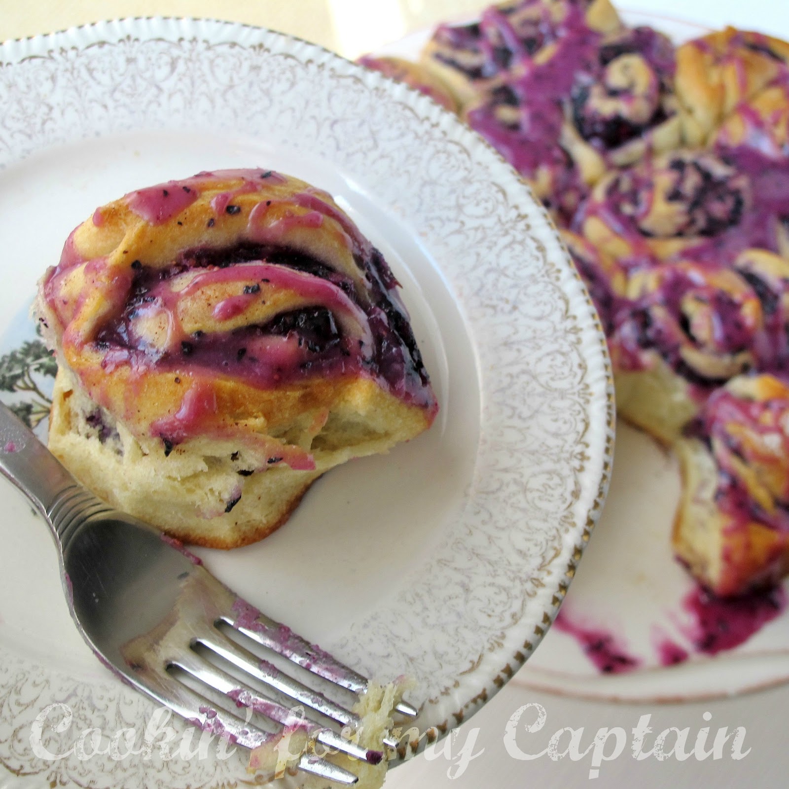 Cookin' for my Captain Blueberry Cream Cheese Monkey Bread