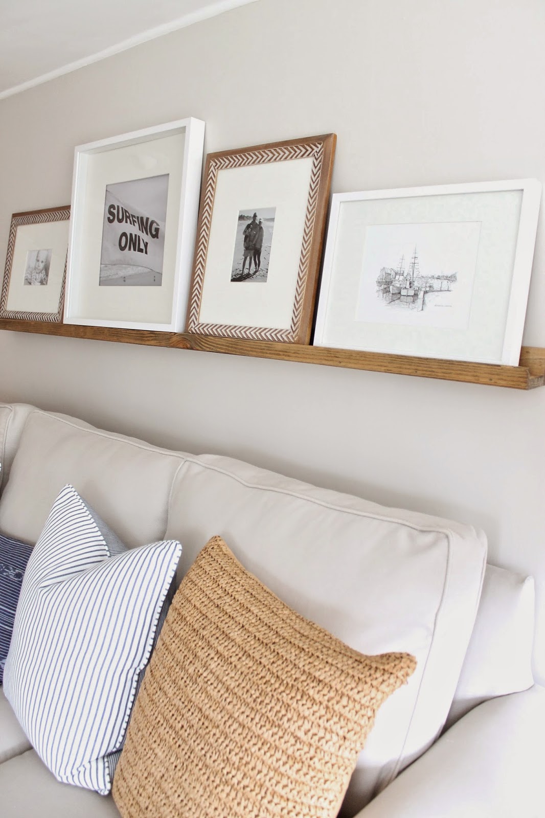 the picket fence projects Family room followup & our DIY picture ledge