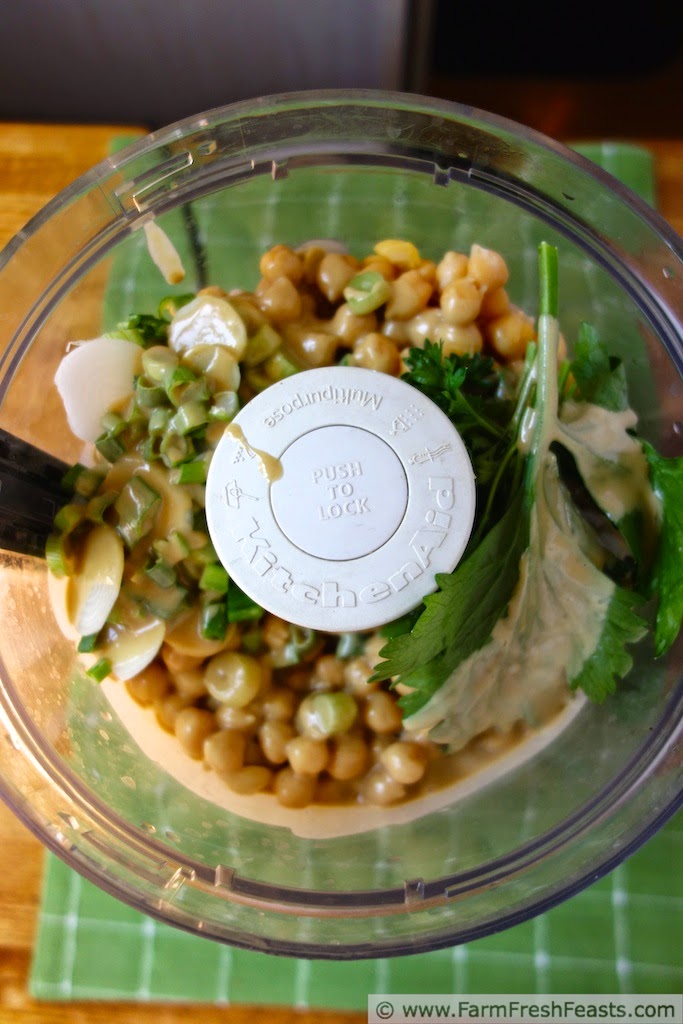 Farm Fresh Feasts Garlic Scape Pistachio Pesto Hummus