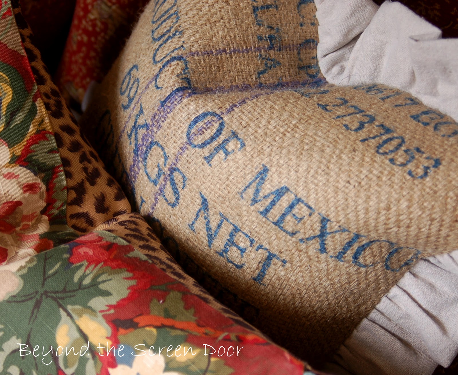 Ruffled Coffee Sack Pillows Sonya Hamilton Designs