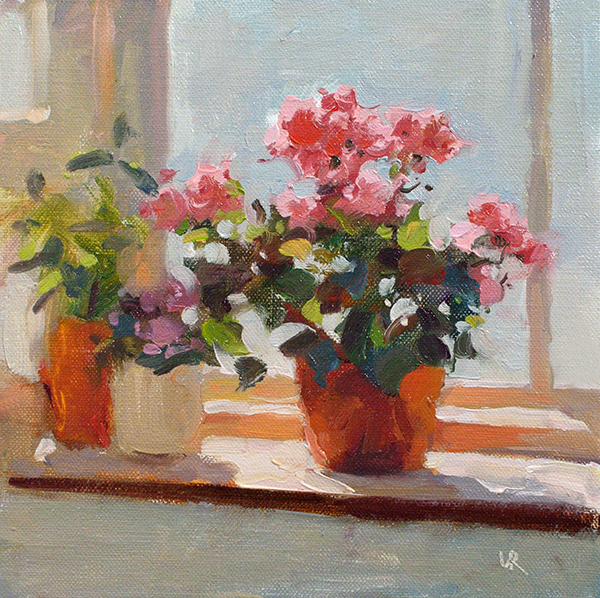 Lena Rivo's Painting Blog Flowers on a Window Sill