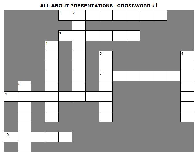 'All About Presentations' by Jazz Factory Presentation Crossword 1
