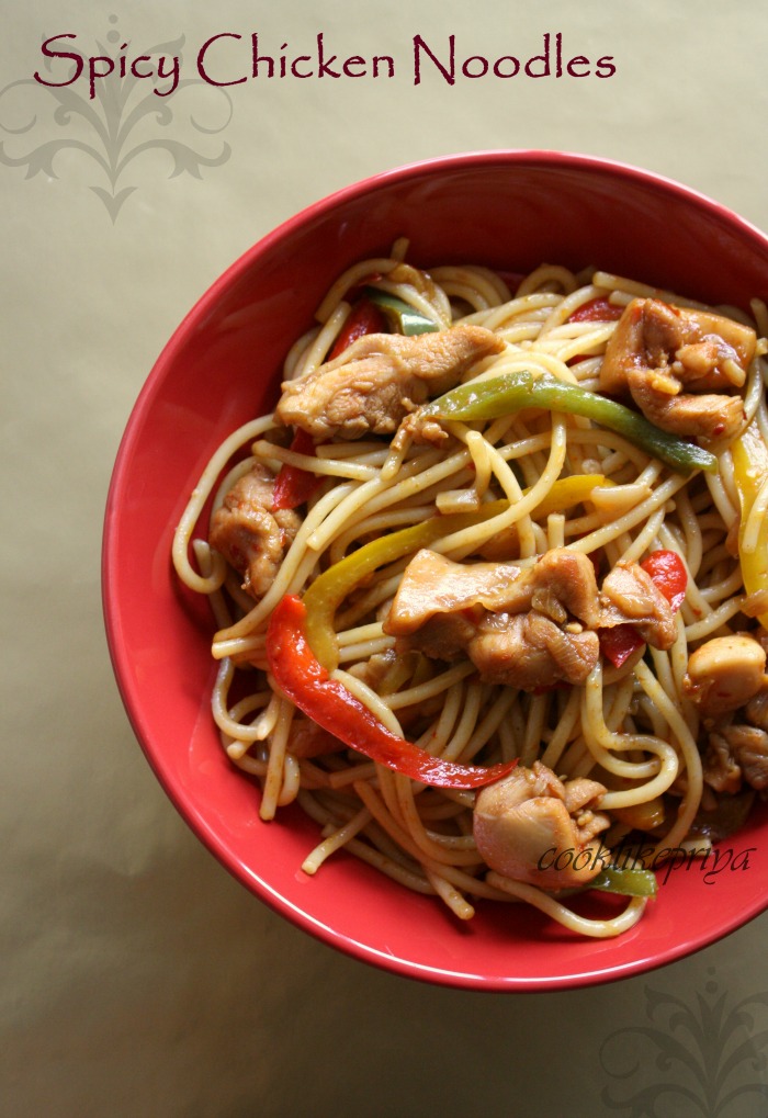 Cook like Priya: Chinese style Chicken Spaghetti | Easy chicken noodles ...