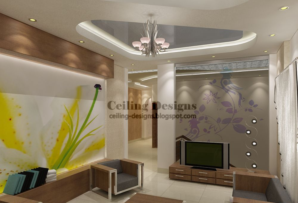 Pvc Stretch Ceiling For Living Room With Crystal Chandelier Modern Pvc Stretch Ceiling Fol A Small Living Room With Lighting And Crystal Chandelier