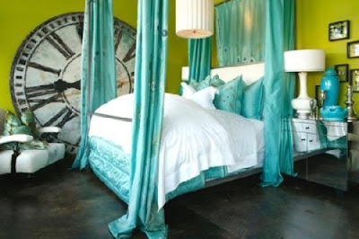 Decoración de interiores: Cuartos matrimoniales en turquesa