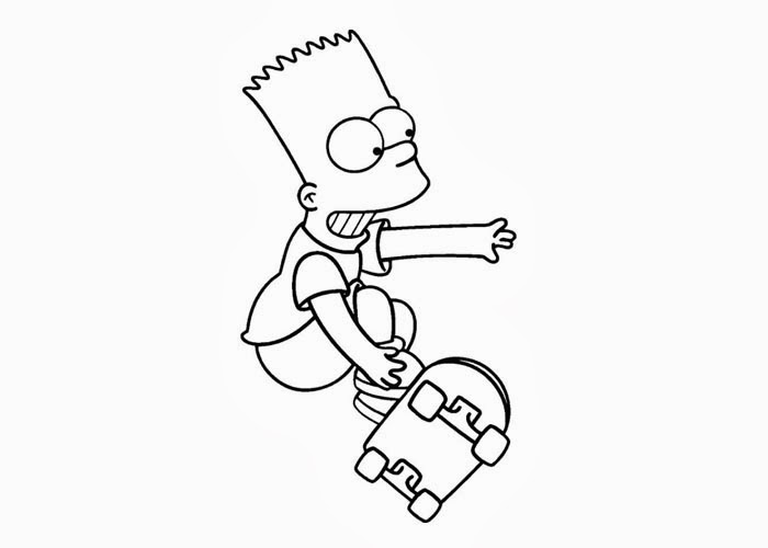 Bart Simpson Coloring Pages Simpsons Drawings Template Krusty Cartoon Drawi...