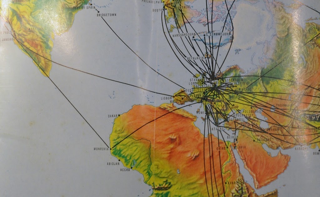 The Timetablist: SAS: Map of the Long-Haul Routes, 1973