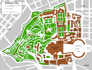 Large scale (close-up) map of Vatican City